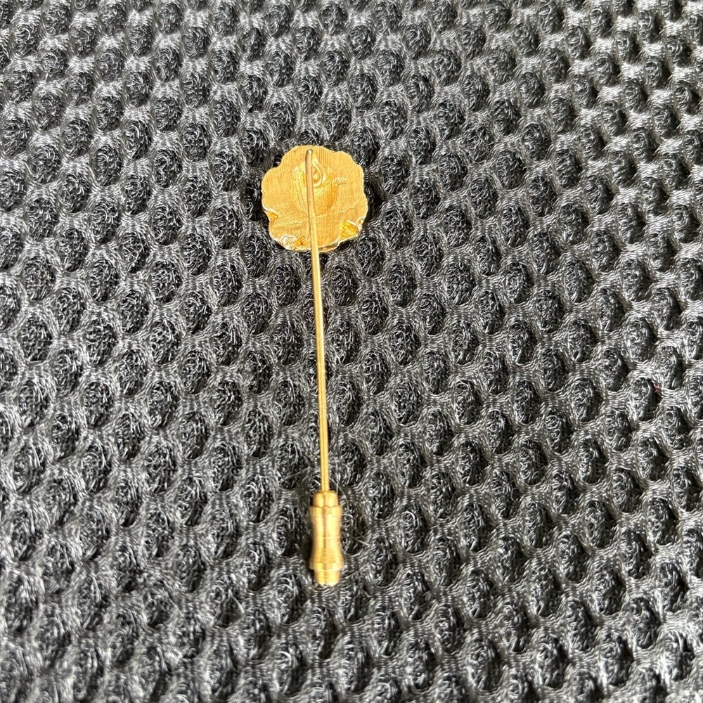 Gold Tone Rose Hat/Scarf Hijab Pin Brooch with Crystal - Picture 7 of 8